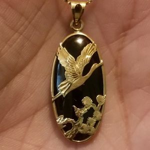 14k korean smoky quartz pendant